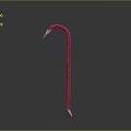 Red Curved Metal Crowbar Tool With Sharp Tips And Durable Construction