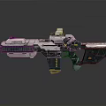 Futuristic Sci-Fi Weapon With Metallic Structure Detailed Sights And Mechanical Parts