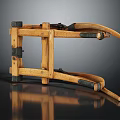 Antique Wooden Device With Curved Handles And Metal Connecting Parts