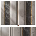 Modern Interior Wall Panels In Gray Black With Golden Decorative Lines