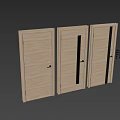 Modern Wooden Hinged Doors with Glass Panel and Stylish Handles for Interior Design