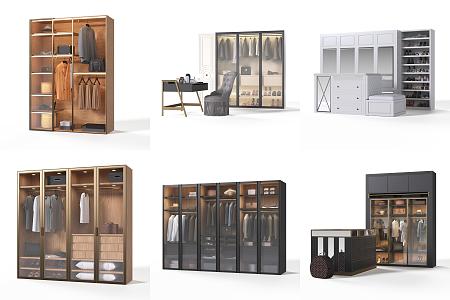 Modern wardrobe combination 3d model