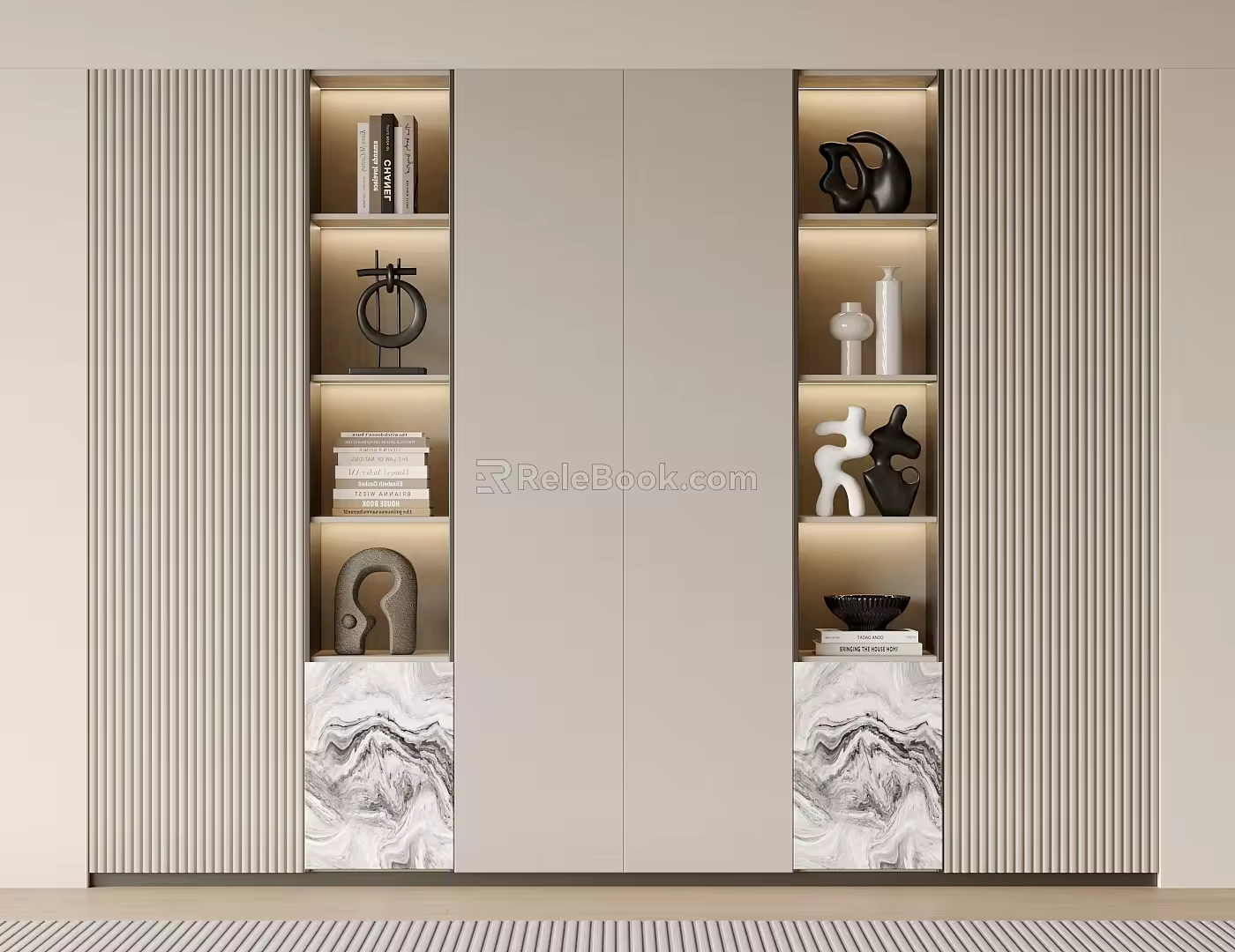 Bookcase Bookshelf Display Cabinet Book Ornaments Multifunctional Decorative Cabinet Combination Bookcase Open Bookcase 3d model