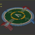 Commercial Circular Equipment With Green Surface Yellow Markings And Side Stairs