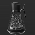 Transparent Glass Electric Kettle With Black Top And Bubbles Inside Daily Use Electrical Appliance