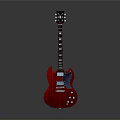 Glossy Red Electric Guitar Stylish Modern Household Musical Accessory