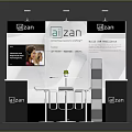 aizan Exhibition Booth Design With Display Stands Tables Stools And Branded Signage