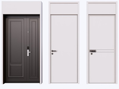 Modern single door 3d model