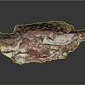 Natural Layered Rock Landscape With Red Brown Hues And Varied Textures Reflecting On Dark Surface