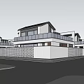 Modern Detached Villa Exterior With Glass Balcony White Facade And Lush Greenery