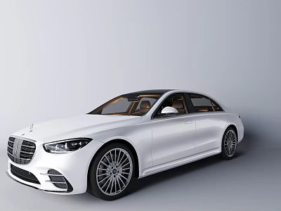 Luxury White Sedan With Sleek Design Large Alloy Wheels And Modern Front Grille 3d model