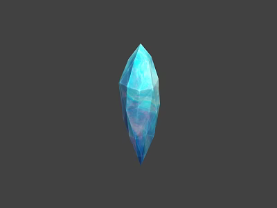 Game Movie Character Crystal Prop With Blue Diamond Shape And Transparent Glow 3d model
