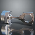 High Quality Shiny Metal Engine Piston Part On Reflective Black Surface