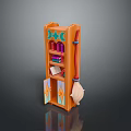 Colorful Orange Multi tiered Shelf With Green Patterns Broom Books And Box