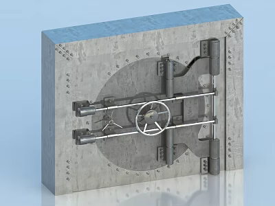 Heavy Duty Security Door With Metal Frame And Mechanical Lock System 3d model