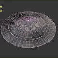 Futuristic Cosmic Spacecraft Design With Circular Structure Blue Accents And Central Hub