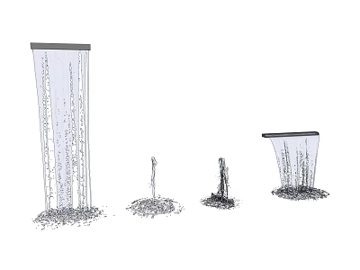 Modern landscape sketch courtyard water flow waterfall water feature landscape water flow 3d model