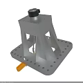 Industrial Mechanical Support Structure With Base Frame Mounting Holes And Top Component 3d model