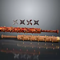 Two Spiked Clubs With Sharp Spikes And Four Throwing Stars Combat Weapons