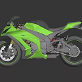 Neon Green Sportbike With Gray Accents Sleek Design Alloy Wheels On Reflective Surface