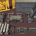 Machinery Military Equipment Industrial Equipment Crane Missile Container 3d model