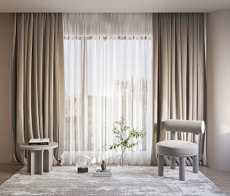 Modern Curtains 3d model