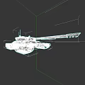 Military Weapon 3D Model Tank With Camouflage Design And Long Barrel Track System