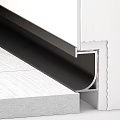 Black Metal Corner Trim Design Detail For Floor And Wall Connection Edge