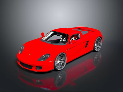 Red Sports Car With Sleek Aerodynamic Design And Shiny Reflective Surface 3d model