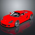 Red Sports Car With Sleek Aerodynamic Design And Shiny Reflective Surface