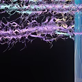 Modern Decorative Lamp With Branch Like Glowing Lines Purple Blue Green Lights And Column Structure 3d model