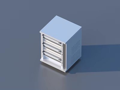 Modern Minimalist White Storage Cabinets With Drawers And Ventilated Panels 3d model