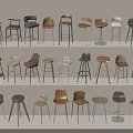 Various Stylish Bar Stools In Different Designs And Colors On