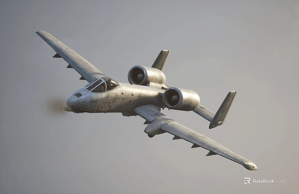 Twin Engine Gray Fighter Jet In Flight With Weapon Pylons On Wings 3d model 