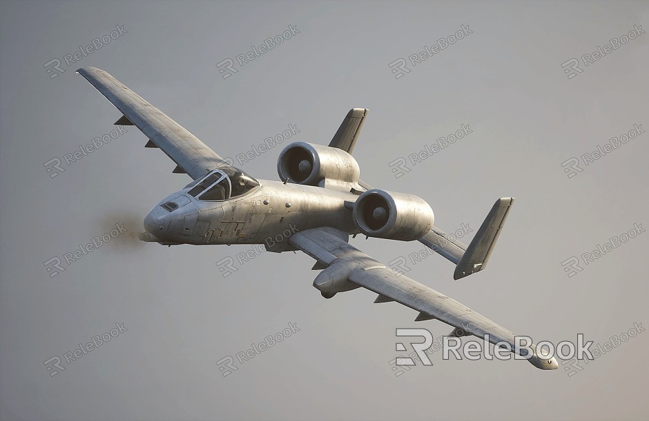 Attack Aircraft A10 Warthog Jet Fighter model