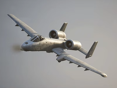 Twin Engine Gray Fighter Jet In Flight With Weapon Pylons On Wings 3d model