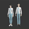 Game and Movie Characters 3D Models of Two Medical Professionals in Blue and White Outfits