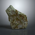 Natural Stone Rock with Green Brown Patterns and Rough Surface Texture 3d model