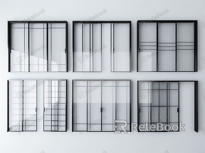 Modern sliding door glass sliding door combination model