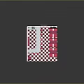 Pink Red Retro Interior Design With Checkered Floor Curved Bar and Circular Decorations