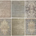 Various Square Rugs With Different Patterns And Neutral Colors For Home Decor 3d model