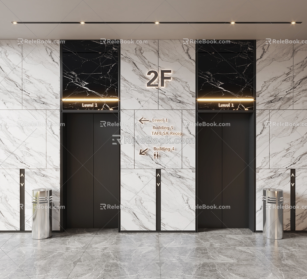 Elevator Hall Elevator Hotel Elevator Shopping Mall Elevator Elevator Away 3d model