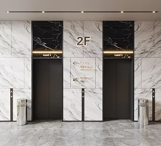 Elevator Hall Elevator Hotel Elevator Shopping Mall Elevator Away 3d model