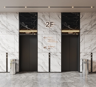 Elevator Hall Elevator Hotel Elevator Shopping Mall Elevator Away 3d model