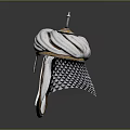 Mythical Character Headdress With White Turban Golden Band And Feathered Wings
