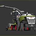 CLAAS Green And White Tracked Agricultural Harvester With Red Wheels