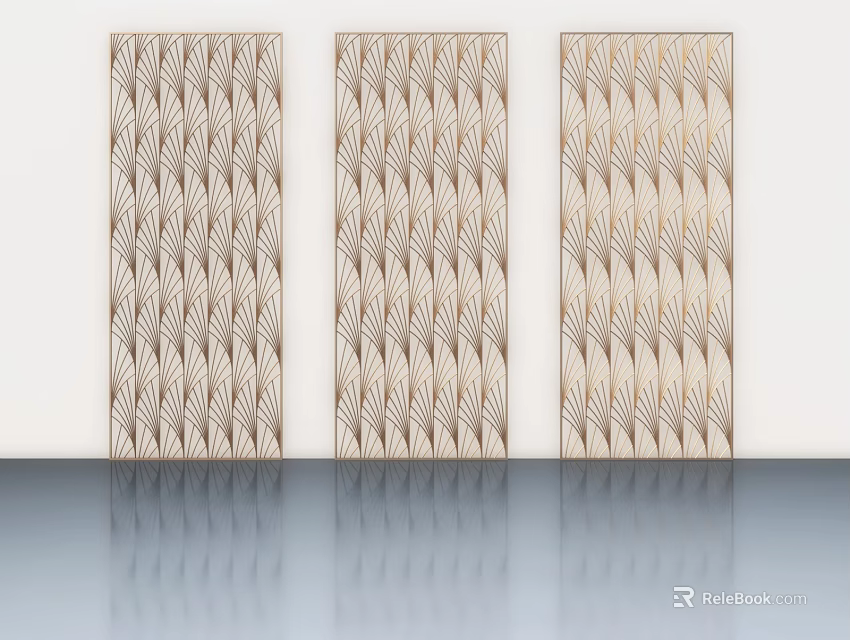 Three Textured Wooden Flush Doors for Modern Interior Design with Sleek Patterns 3d model