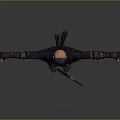 Man Wearing Tattered Outfit with Arms Outstretched and Sword on Hip 3D Character