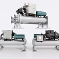 Industrial Cooling Equipment With Compressor Housing Pipes And Metal Frames