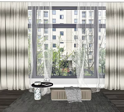 Modern Curtains 3d model